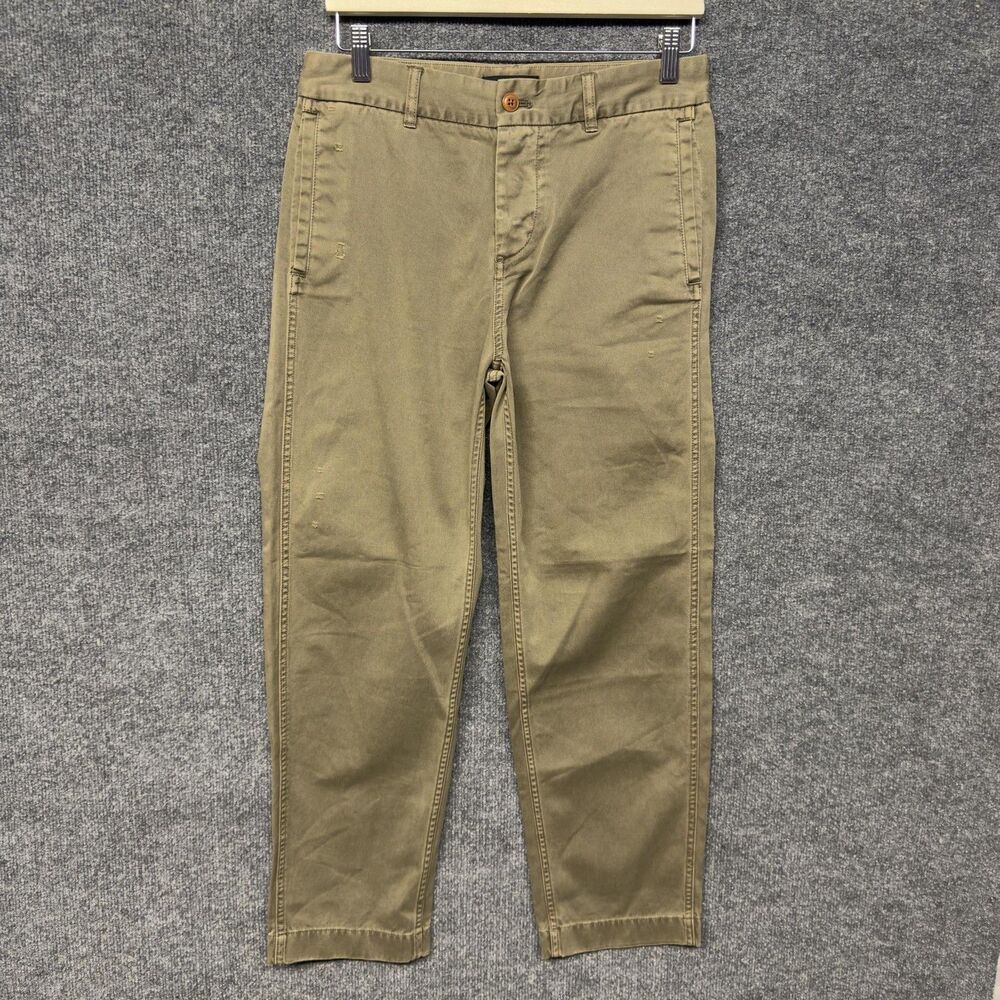 J.Crew Chino Pants Women’s 2 Green Straight Casual Twill Preppy 30x27 Button Fly
